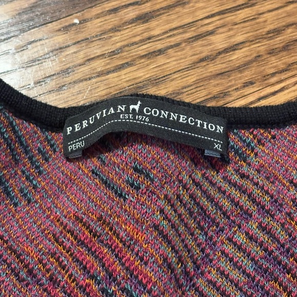 Peruvian Connection | Black Multicolor Paisley Cardigan Sz XL - Picture 5 of 8